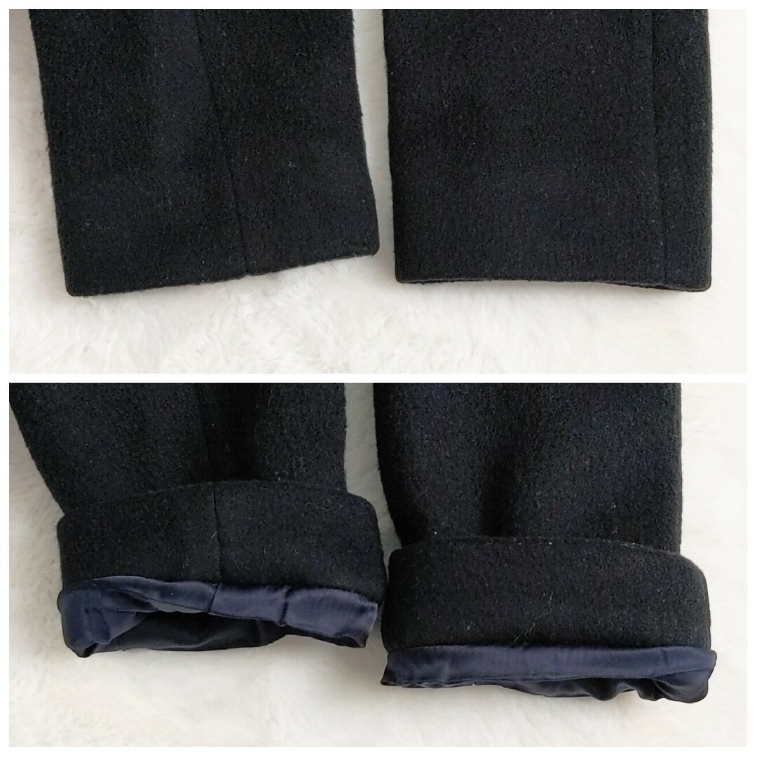 CINOH(チノ)の美品 CINOH ウール チェスター コート 黒 ロング ベルト 38 日本製 レディースのジャケット/アウター(チェスターコート)の商品写真
