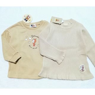 アンパンマン(アンパンマン)の新品　100cm　アンパンマン　長袖トレーナーとニット2枚セット　ベージュ×ベー(Tシャツ/カットソー)