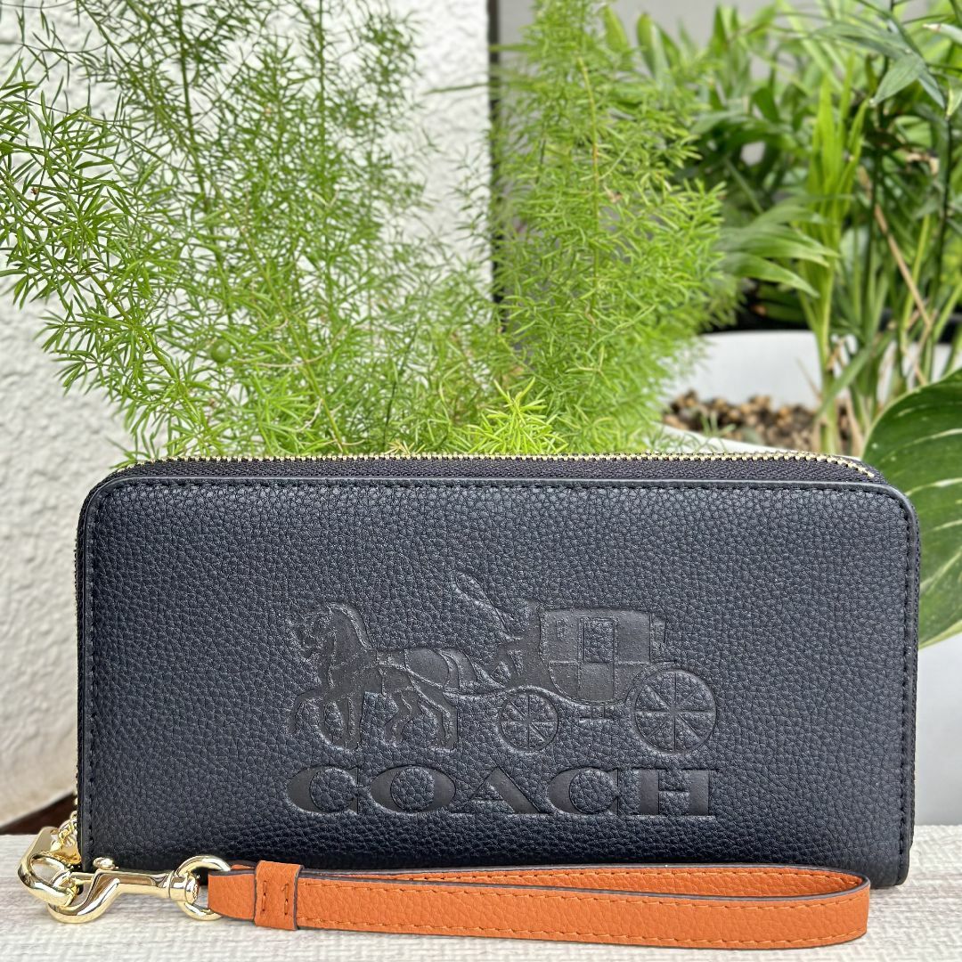 COACH - COACH　コーチ　長財布　ホースアンドキャリッジ　エンボスド　レザー　ブラック