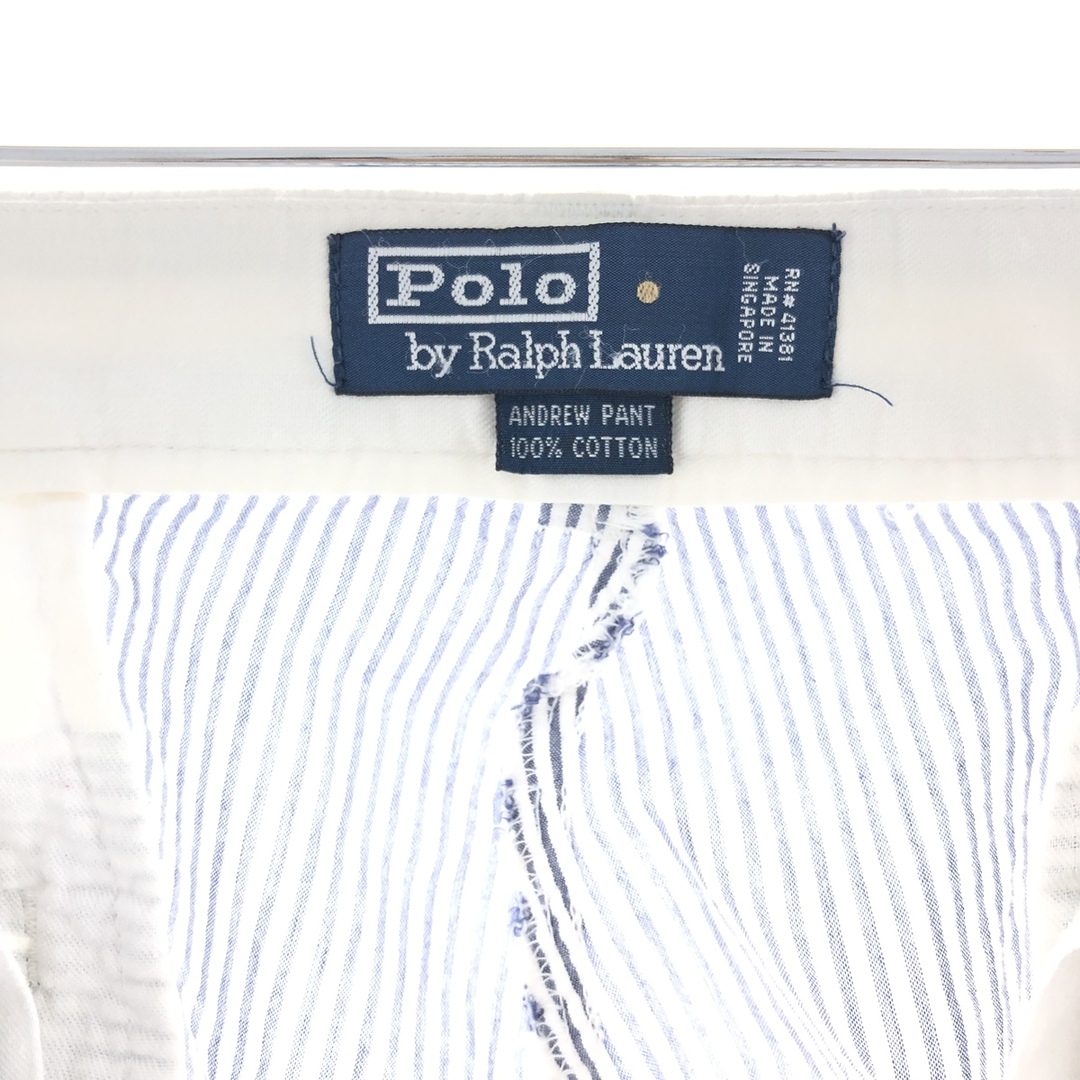 Ralph Lauren(ラルフローレン)の古着 ラルフローレン Ralph Lauren POLO by Ralph Lauren ANDREW PANT ストライプ柄 ツータック コットン スラックスパンツ メンズw34 /taa000691 メンズのパンツ(スラックス)の商品写真