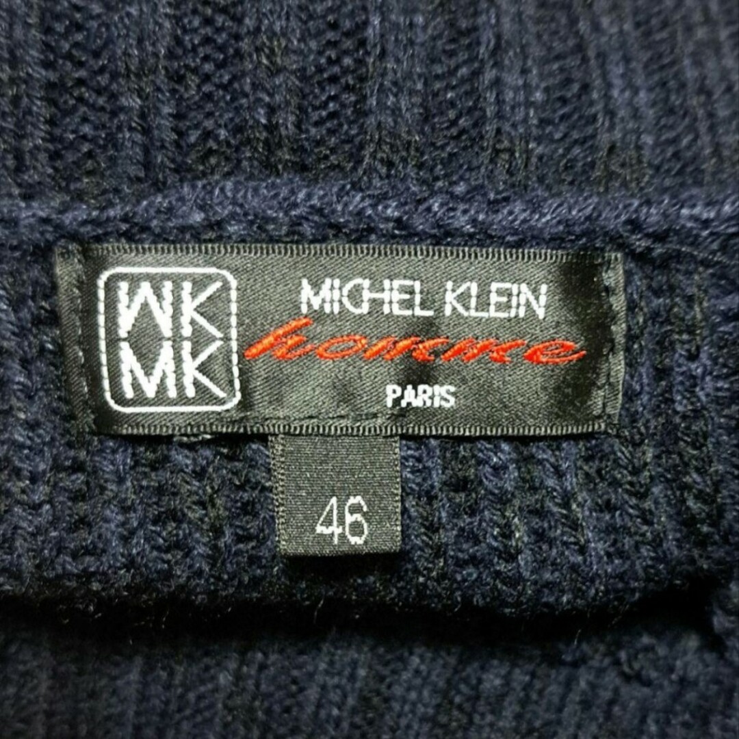 MK MICHEL KLEIN homme(エムケーミッシェルクランオム)の【秋服冬服】エムケーミッシェルクランオム　ハイネックセーター　メンズM　ネイビー メンズのトップス(ニット/セーター)の商品写真