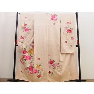 平和屋野田店■豪華振袖　絞り　総刺繍　駒刺繍　扇面草花文　金糸　逸品　n-hj6299(振袖)