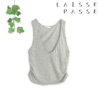 レッセパッセ(LAISSE PASSE)の【レッセパッセ】オーバルネックベストカットソー 重ね着 ノースリーブ(カットソー(半袖/袖なし))