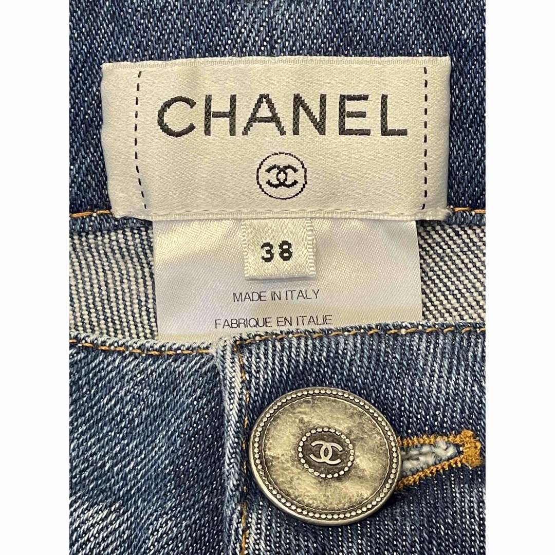 極美品 CHANEL   サイドラインCCステッチデニム