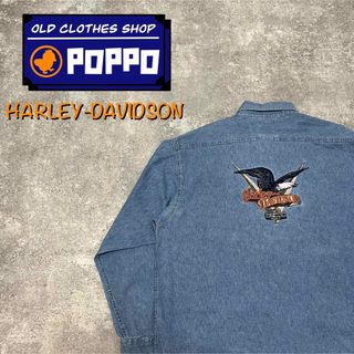 ハーレーダビッドソン(Harley Davidson)のハーレーダビッドソン☆バックイーグル刺繍ロゴデニムシャツ(シャツ)