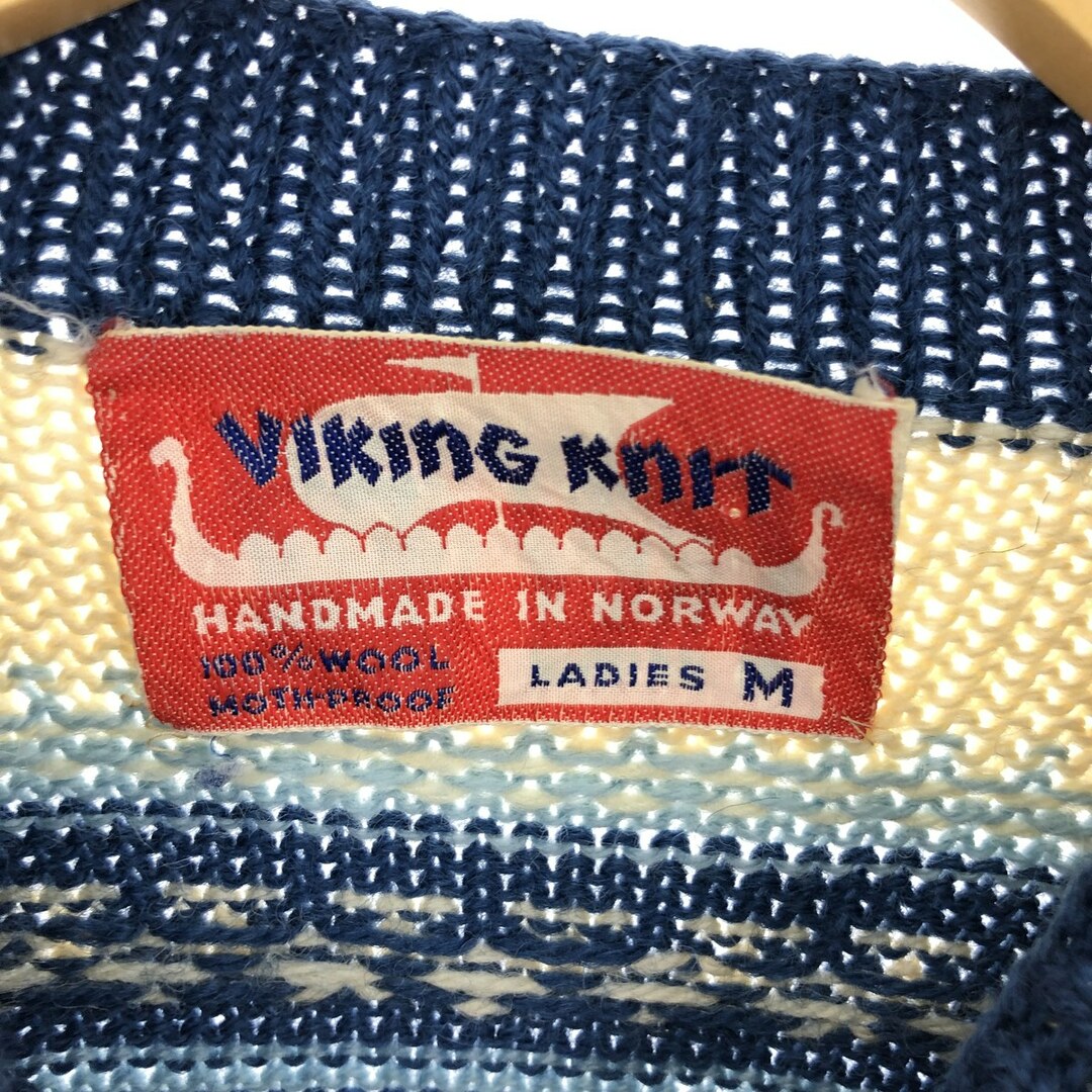 古着 VIKING KNIT ノルディック柄 ウール チロルカーディガン レディースM /eaa383197 レディースのトップス(カーディガン)の商品写真