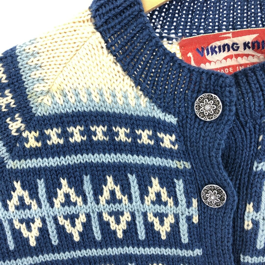 古着 VIKING KNIT ノルディック柄 ウール チロルカーディガン レディースM /eaa383197 レディースのトップス(カーディガン)の商品写真