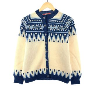 古着 VIKING KNIT ノルディック柄 ウール チロルカーディガン レディースM /eaa383197(カーディガン)