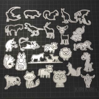 1327 カッティングダイ　ハンドメイド　ダイカット　ダイ　いろんな動物　恐竜(型紙/パターン)