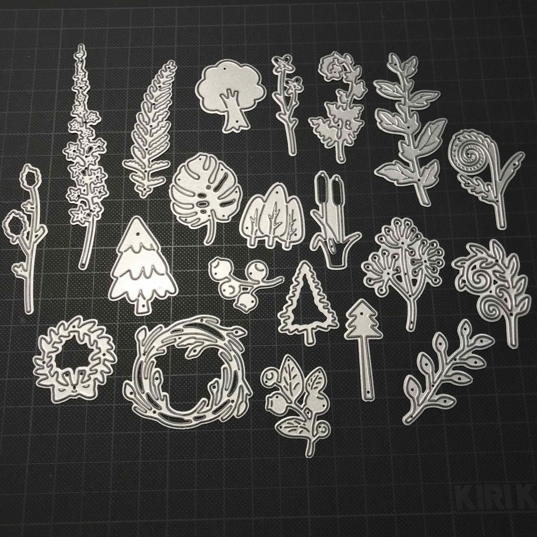 1330 カッティングダイ　ハンドメイド　ダイカット　ダイ　木　花　草 ハンドメイドの素材/材料(型紙/パターン)の商品写真