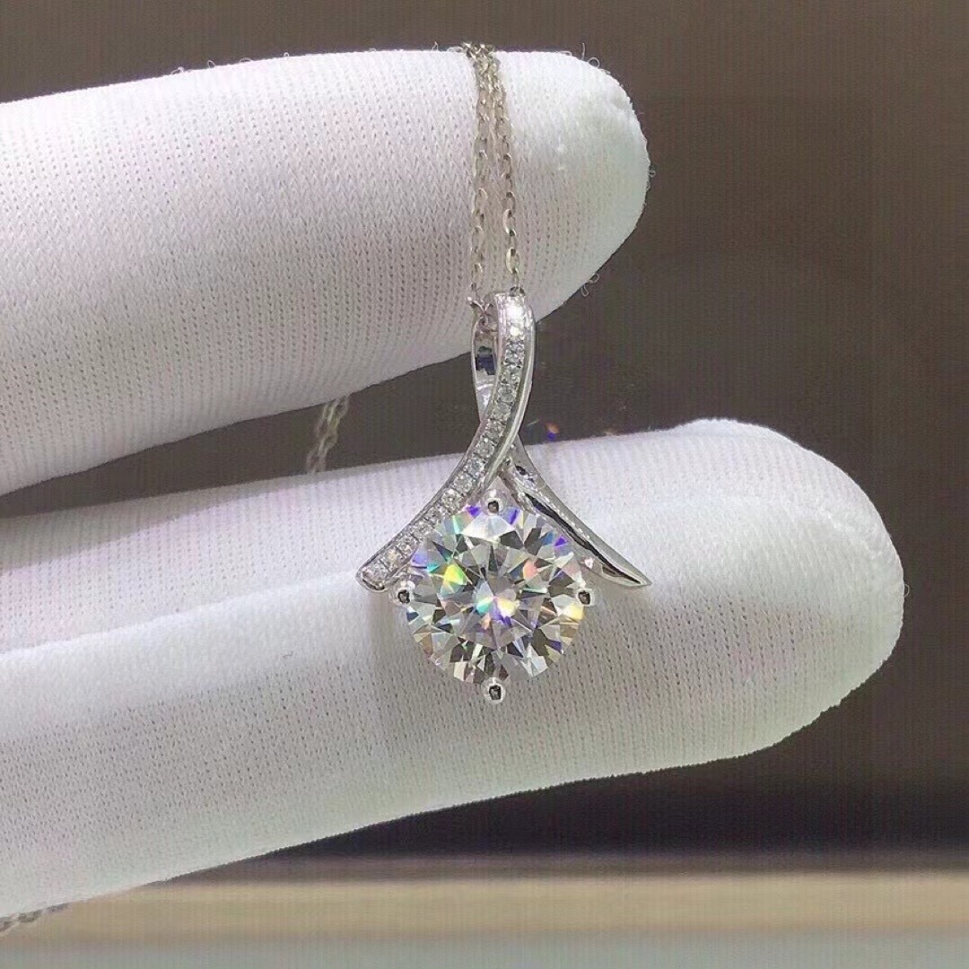 moissanite【newカラー】2.0ct ハートモアサナイト  ネックレス　 k18