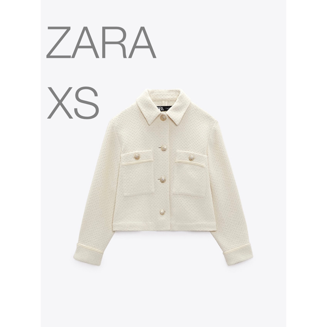 【今期完売】ZARA ゴールドボタン　テクスチャージャケット　【希少サイズ】