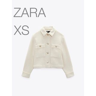 ザラ(ZARA)のZARA ゴールドボタン テクスチャージャケット ツイードジャケット XS(その他)