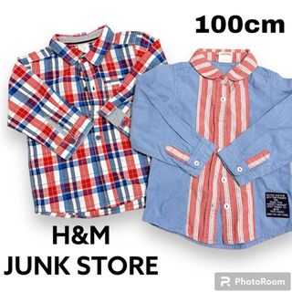 ジャンクストアー(JUNK STORE)のH&M JUNK STORE  シャツ2枚セット 90〜100cm(ブラウス)