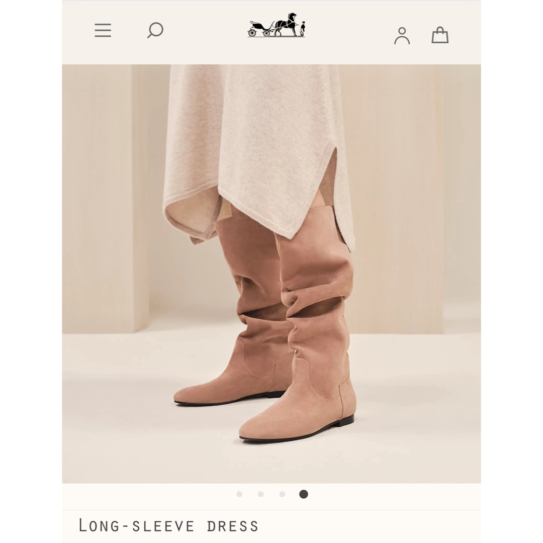 HERMES - HERMES Long-sleeve dress ロングスリーブドレス HERMES - HERMES Long-sleeve dress ロングスリーブドレス