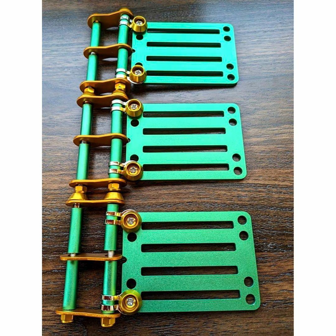 緑×金 2連チェーン付 カスタムニックス風ベルトループ 腰道具 腰袋 工具差し