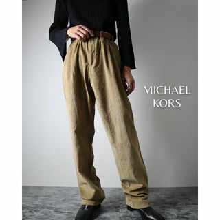 マイケルコース(Michael Kors)の【マイケルコース】1タック ワイド 細畝 コーデュロイパンツ ベージュ W38(スラックス)