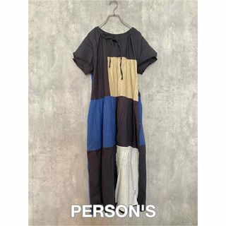 パーソンズ(PERSON'S)の【SALE】PERSON'S カラーブロックロングワンピース(ロングワンピース/マキシワンピース)