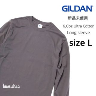 ギルタン(GILDAN)の【ギルダン】新品未使用 ウルトラコットン 無地 長袖Tシャツ チャコール L(Tシャツ/カットソー(七分/長袖))