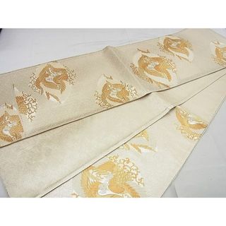 平和屋野田店■六通柄袋帯 唐織 花唐草文 九百錦プラチナ箔 逸品 n-sa2995