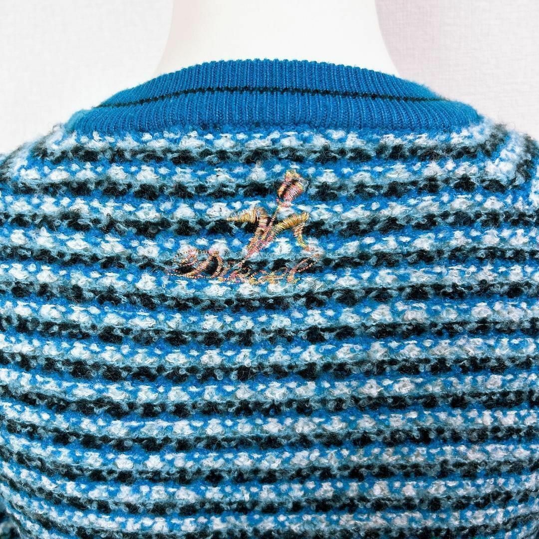 DIESEL(ディーゼル)のDIESEL ロゴ刺繍 ボーダー ニット 裾 袖 切替セーター レディースのトップス(ニット/セーター)の商品写真
