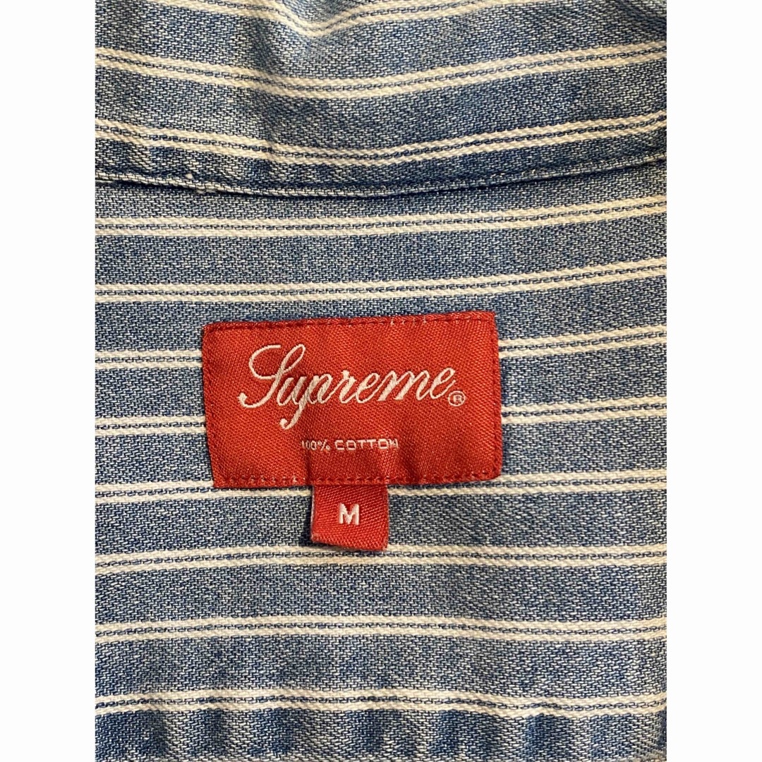 品質保証書】 supreme シュプリーム ストライプ デニム シャツ バック