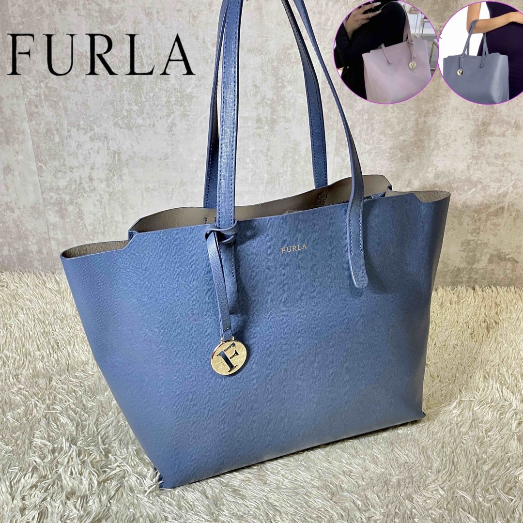 Furla - 極美品 FURLA フルラ サリートートバッグ インディゴブルー 肩
