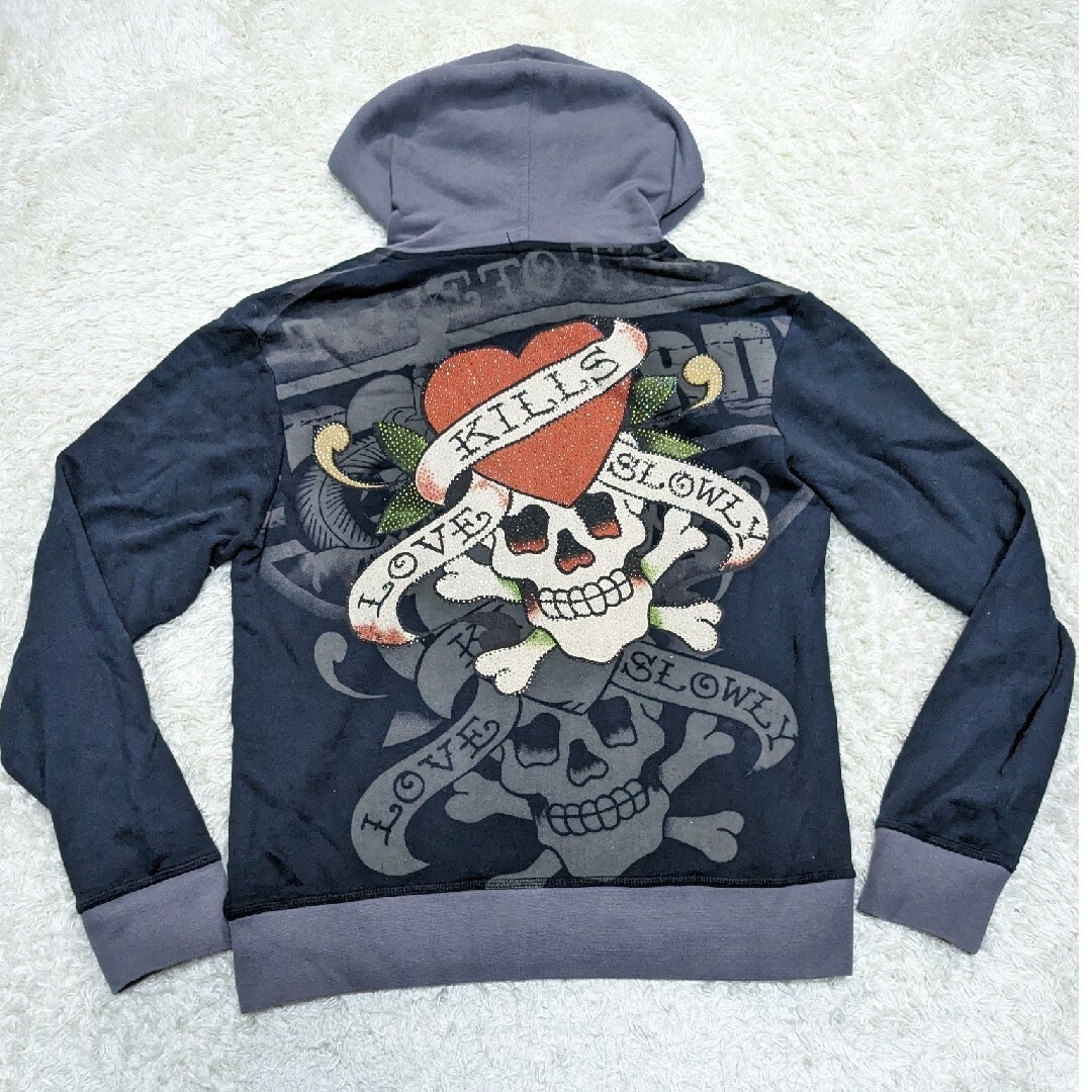 Ed Hardy - 希少❗エドハーディー ラインストーン スカル パーカー ...