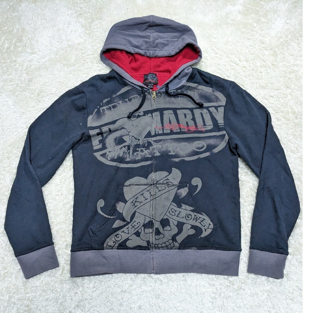 Ed Hardy - 希少❗エドハーディー ラインストーン スカル パーカー ...