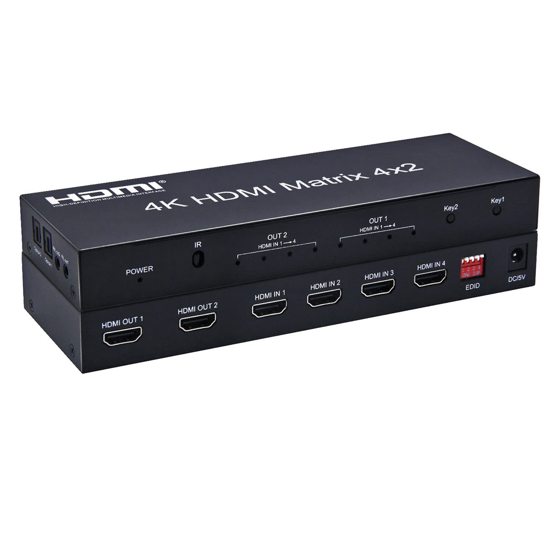 HDMI マトリックス 4入力2出力 スイッチ セレクター スプリッター