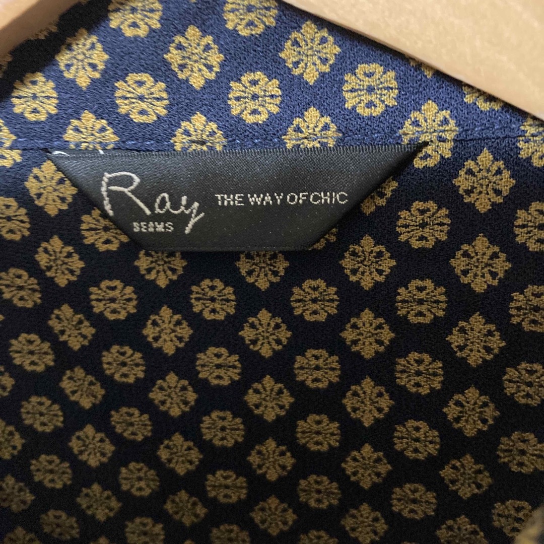 Ray BEAMS(レイビームス)のレイビームス　レトロでシックなプリントのレギュラーカラーポリシャツ長袖 レディースのトップス(シャツ/ブラウス(長袖/七分))の商品写真