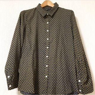 レイビームス(Ray BEAMS)のレイビームス　レトロでシックなプリントのレギュラーカラーポリシャツ長袖(シャツ/ブラウス(長袖/七分))