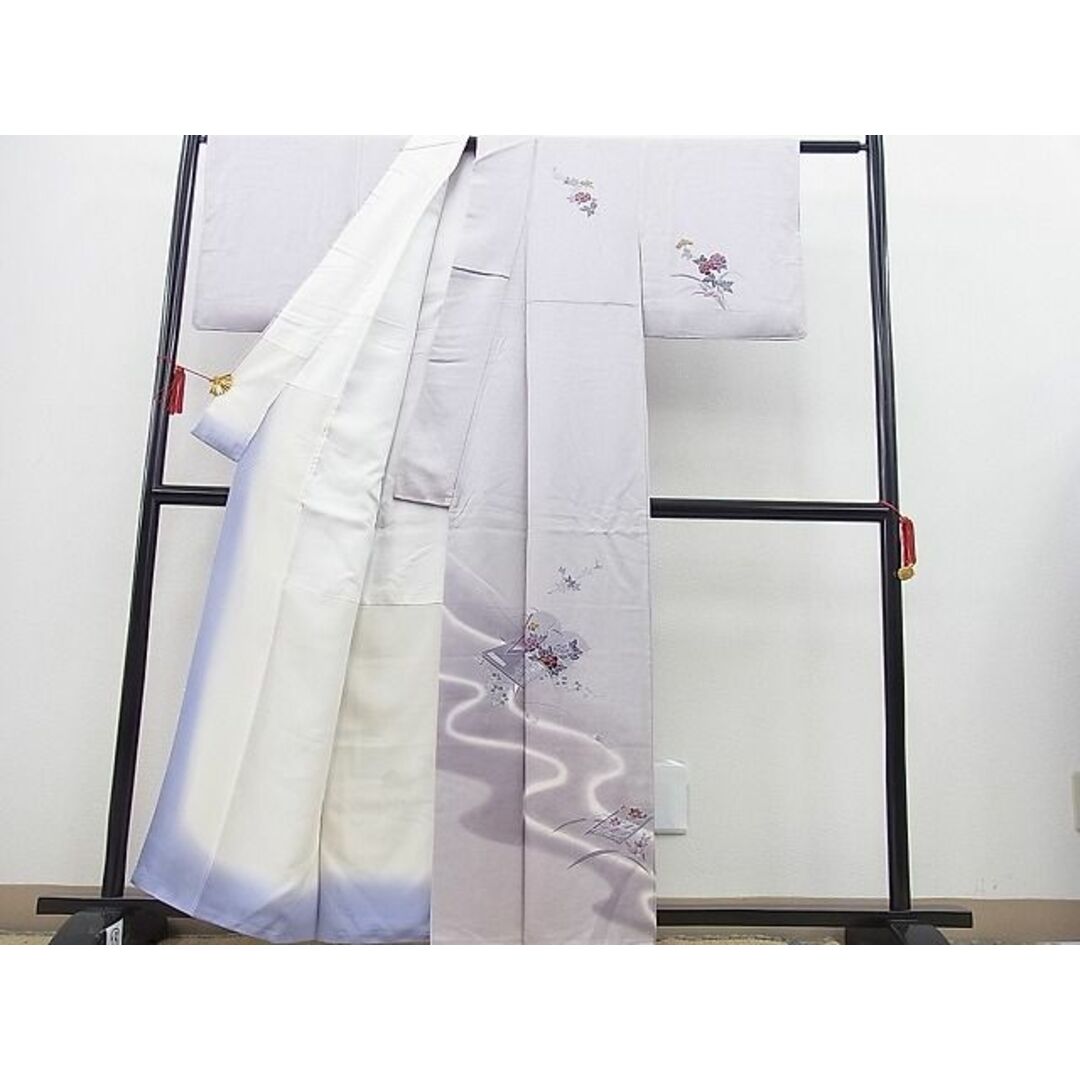 平和屋野田店■訪問着 流水牡丹文 暈し染め 逸品 n-mz6207