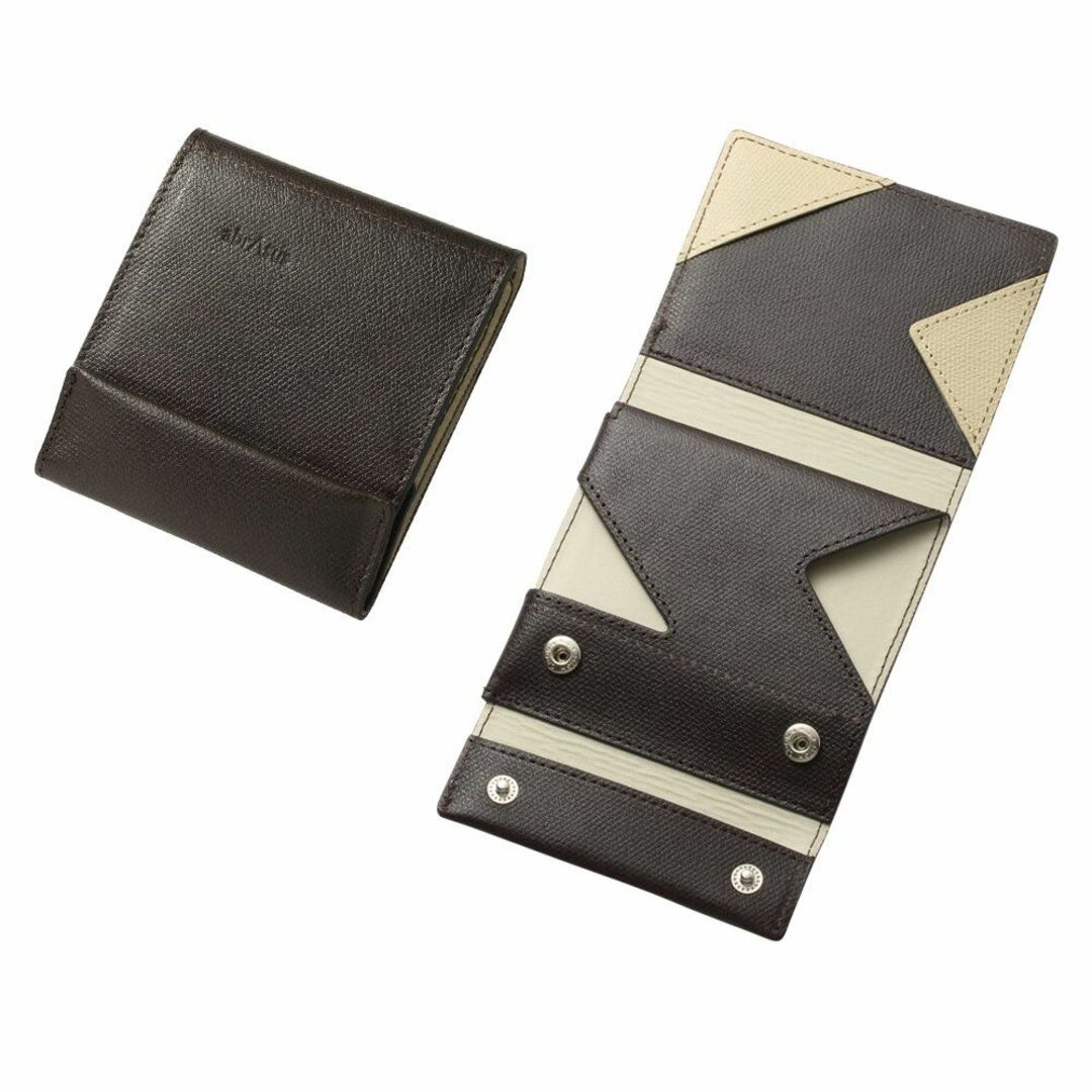 [アブラサス] 薄い財布 レザー 薄型 メンズ レディース 財布 日本製 チョコ
