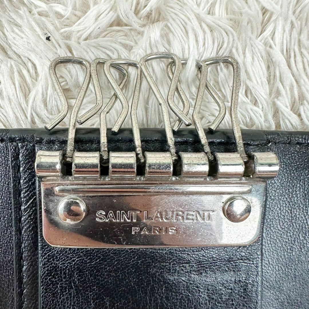 Saint Laurent - 【美品】サンローラン 6連キーケース ブラック クロコ