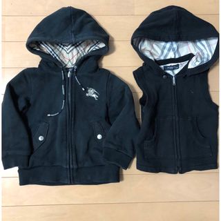 バーバリー(BURBERRY)のBurberryのパーカー・ベスト2枚セット　90(Tシャツ/カットソー)