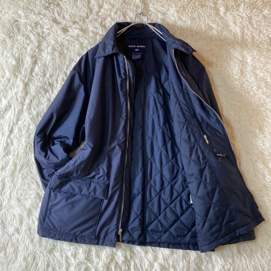 POLO RALPH LAUREN(ポロラルフローレン)の美品 POLOSPORT ラルフローレン 中綿 ナイロンジャケット ネイビー M メンズのジャケット/アウター(ナイロンジャケット)の商品写真