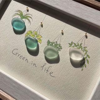 シーグラスアートNo.136 『Green in life』(アート/写真)