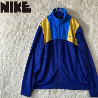 90'sNIKEナイキトラックジャケットジャージxlブルー青メンズ長袖パーカー