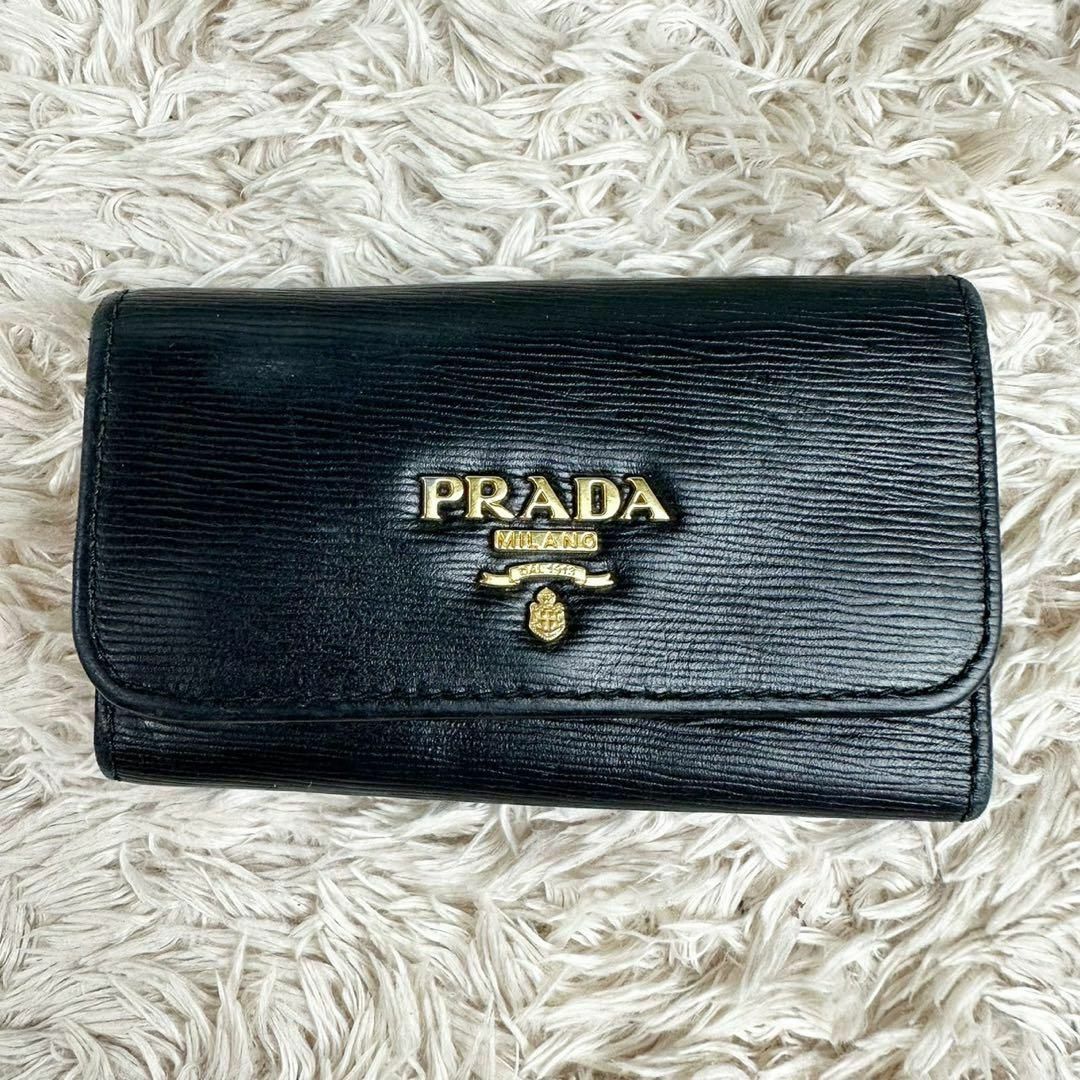 PRADA プラダ　キーケース　ブラック　サフィアーノ