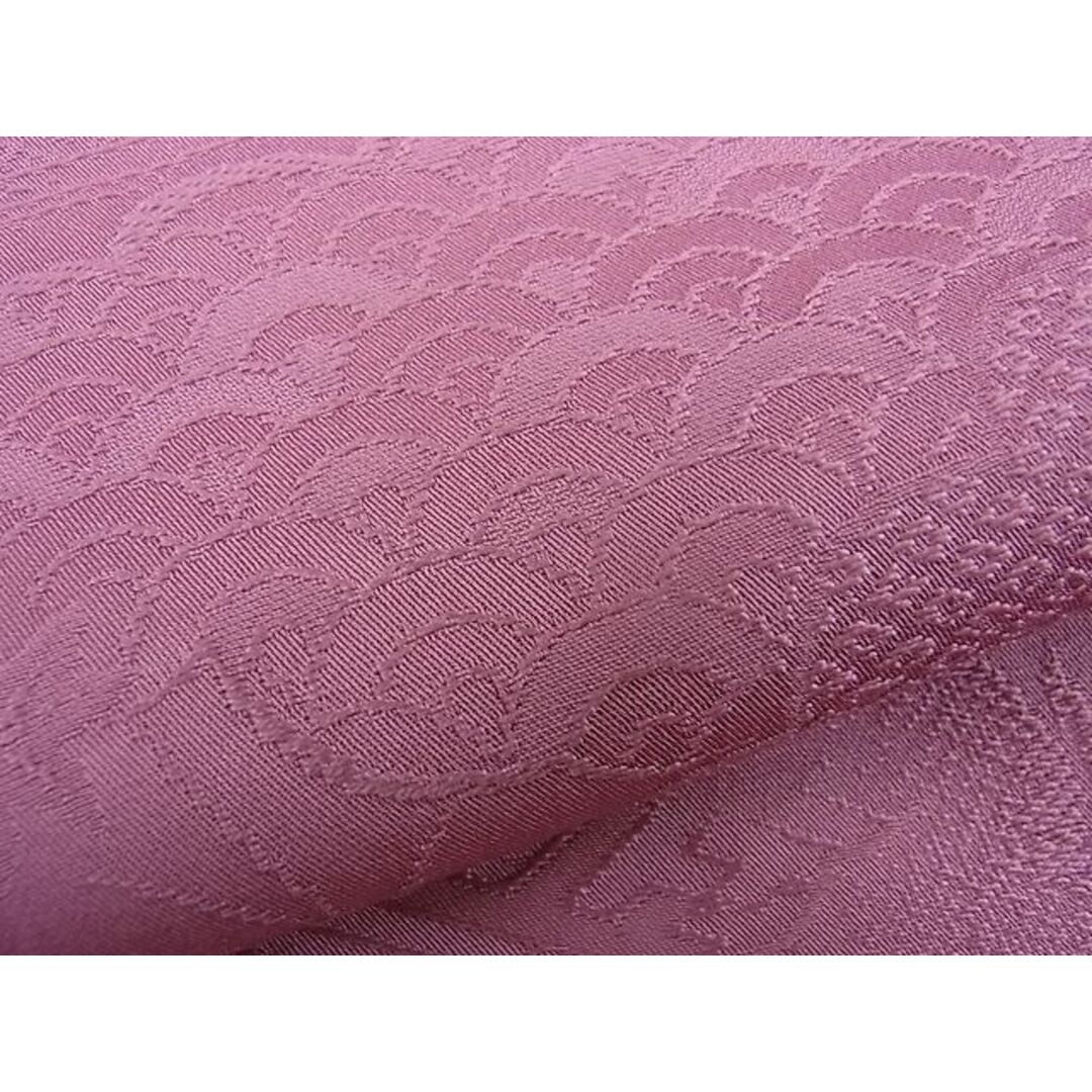 平和屋野田店□上質な色無地 雲重ね吉祥青海波地紋 紅梅色 逸品 n ...