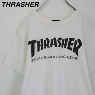 スラッシャー(THRASHER)の【大人気】スラッシャー／Tシャツ　デカロゴ　ホワイト　Mサイズ　ストリート　古着(Tシャツ/カットソー(半袖/袖なし))