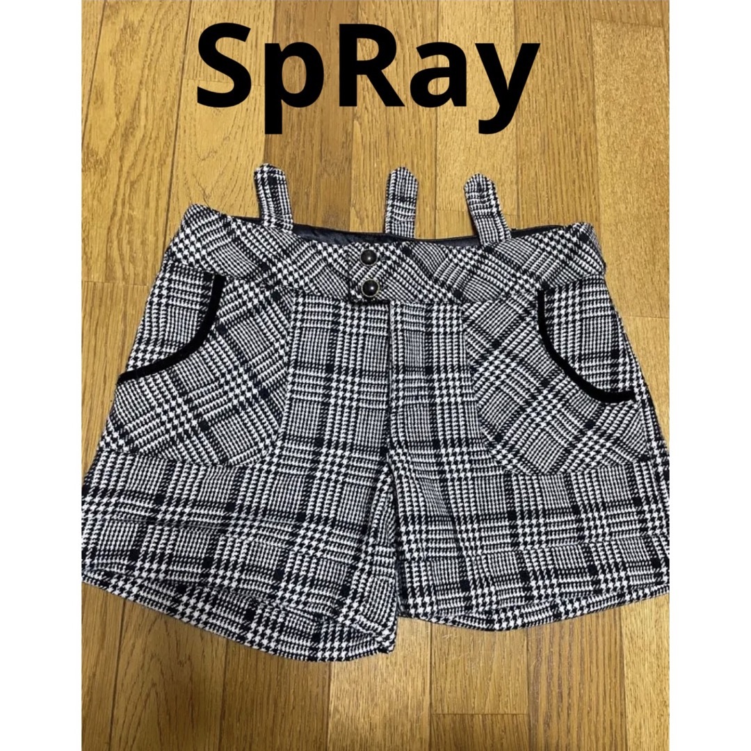 SpRay - スプレイ ショートパンツ 白黒 チェック 秋冬 毛 ショーパン