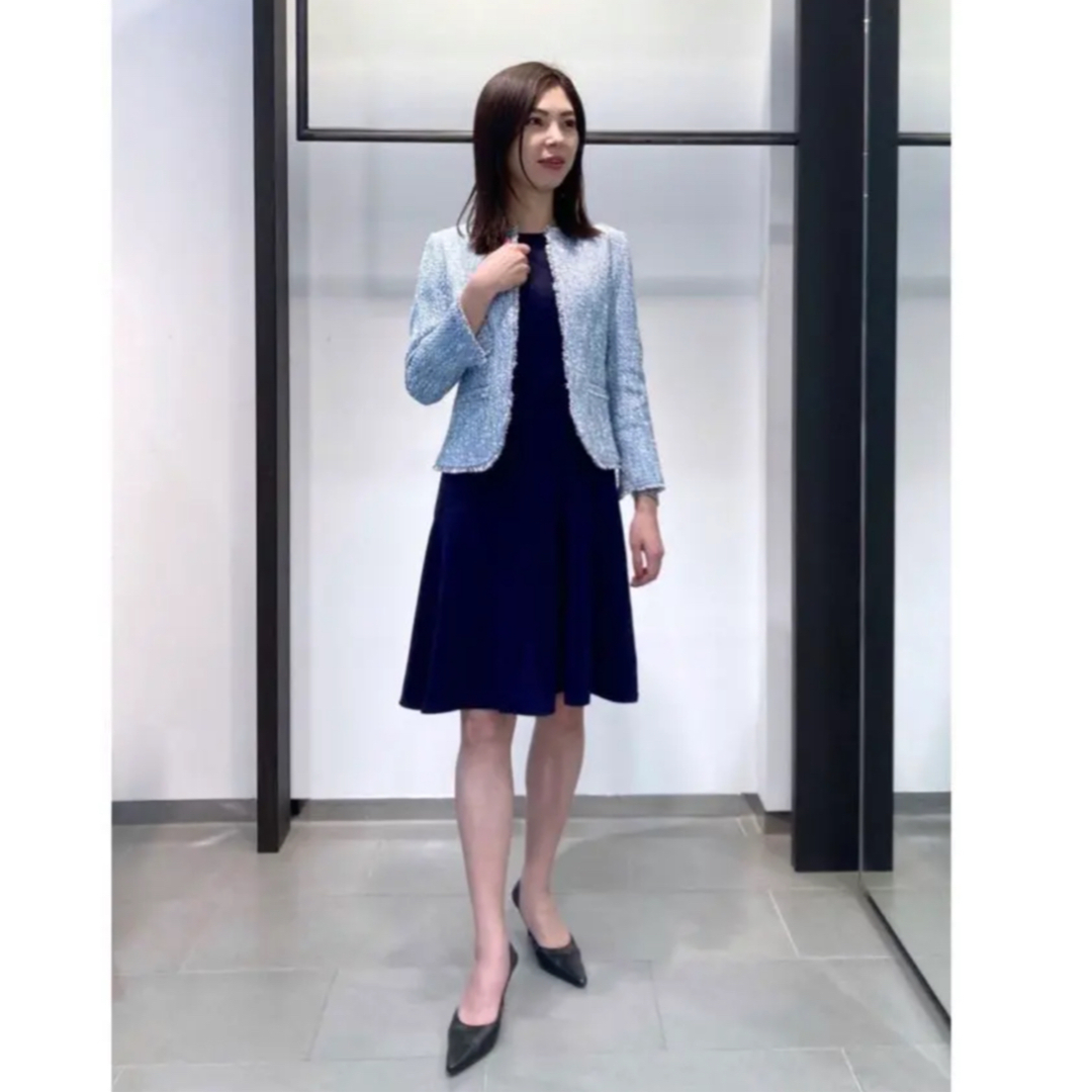 極美品 セオリー 22ss FEMININE SLIM JKTツイード 0