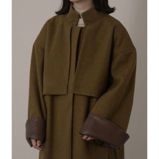 ラウジー(lawgy)のlawgy stand neck leather cuff coat(ロングコート)