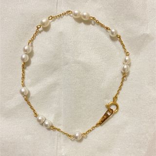 美品 TASAKI ベビー パール ゴールド 2連 ブレス AN50