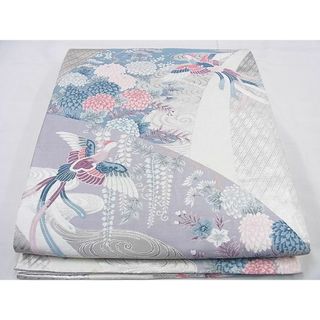 平和屋野田店■六通柄袋帯 唐織 花唐草文 九百錦プラチナ箔 逸品 n-sa2995