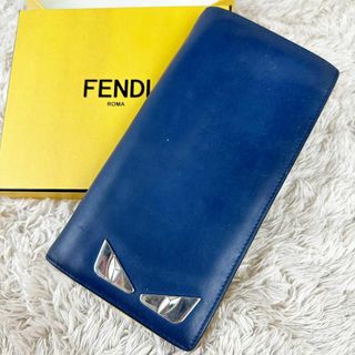 新品　FENDI モンスター2つ折り財布　バッグバグズ　ネイビー