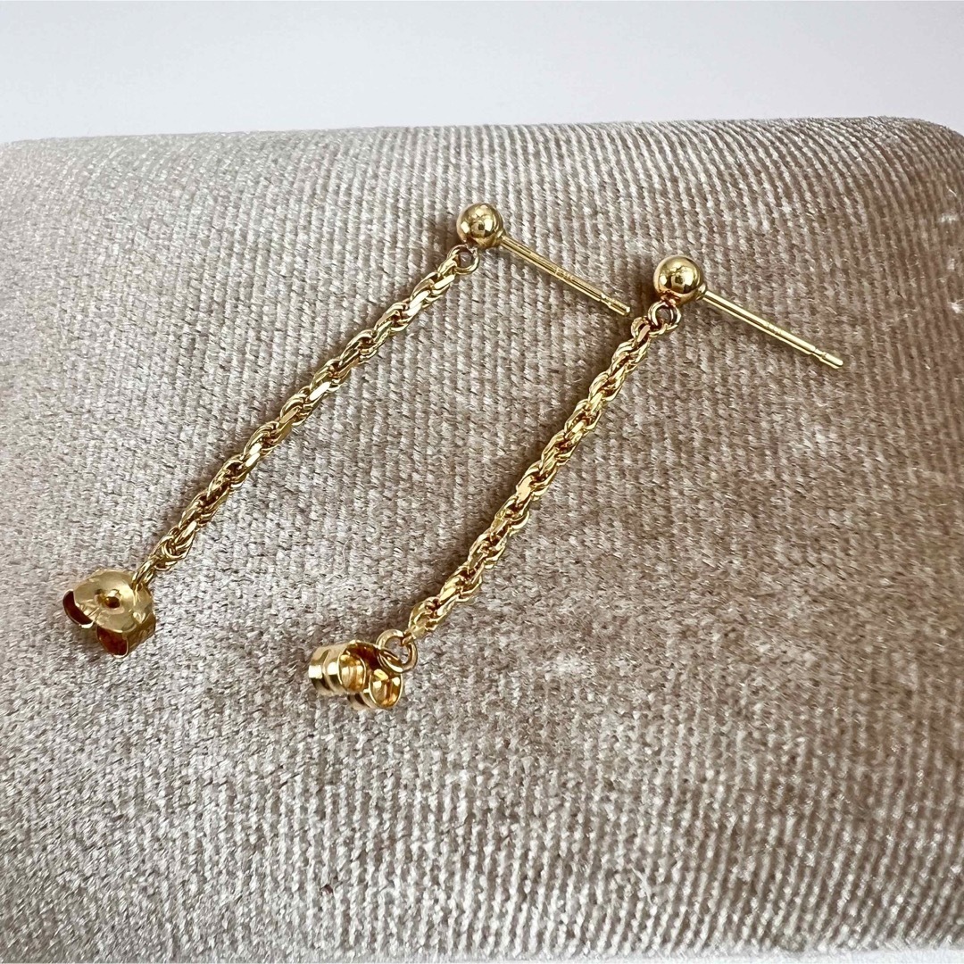 アーカー フレンチロープピアス チェーン K18