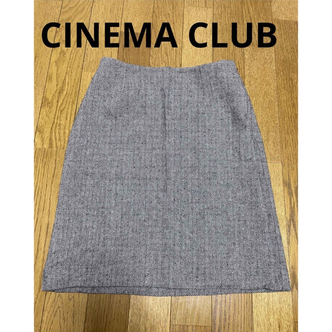 CINEMA CLUB(シネマクラブ)のシネマクラブ　台形スカート　ミニスカート　黒　ブラック　グレー　毛　M  秋冬 レディースのスカート(ミニスカート)の商品写真